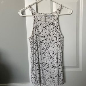old navy white and black leopard print/spotted tank top